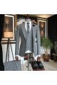 Fashion Elegant 3-Pieces Dark Gray Peaked Lapel Formal Suits