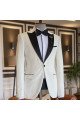 Trendy Simple White Two Pieces Peaked Lapel Prom Suits