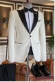 Trendy Simple White Two Pieces Peaked Lapel Prom Suits