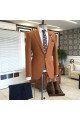 Osmond Orange Notched Lapel One Button Close Fitting Suits For Business