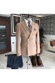 Formal Pink Peaked Lapel Double Breasted Men Suit