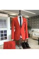 Fashion Red Peaked Lapel One Button Close Fitting Dinner Party Suits