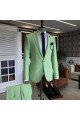 Modern Light Green Peaked Lapel Mens Prom Suits