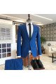 New Royal Blue Peaked Lapel Bespoke Formal Business Men Suits