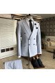 Popular Peaked Lapel Double Breasted Close Fitting Business Men Suits