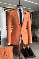 Otis Orange Peaked Collar Best Fitted Prom Men Suits