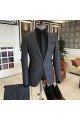 Tab Black Notch Collar One Button Best Fitted Suits Business