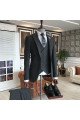 Quentin Black Small Plaid 3-Pieces Notch Collar Business Men Suits