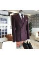 Nathan Burgundy Double Breasted Bespoke Men Suits