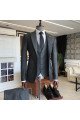 Alan New Arrival All Black Peaked Collar Official Men Suits