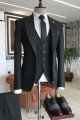 Devin Simple Black Velvet With Button Official Business Best Fitted Men Suits
