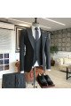 Devin Black Velvet 3-Pieces Peaked Collar One Button Men Suits For Business