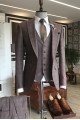 Hale Burgundy Small Plaid 3-Pieces Best Fitted Bespoke Men Suits