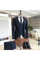 Herbert Latest 3-Pieces Blue Striped Peaked Collar Business Men Suits