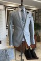 Kent Official Light Gray 3-Pieces Peaked Collar Suits Business