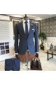 modern navy blue Peaked Collar Best Fitted men suits for business