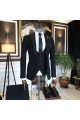 Noah All Black 3-Pieces Peaked Collar Men Suits