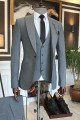 Osmond Trendy Dark Gray Peaked Collar Best Fitted Business Men Suit