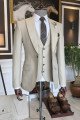 Owen Fashion Off White 3-Pieces One Button Business Men Suit