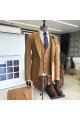 Stylish Brown Peaked Collar Double Breasted Men Suits For Business