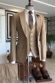 Sampson New Arrival Brown Peaked Collar Best Fitted Men Suits
