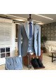 Dick Unique Blue 3-Pieces Double Breasted Best Fitted Men Suits