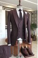 Hale New Burgundy One Button 3-Pieces Bespoke Suits For Business
