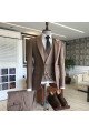 Formal brown 3-pieces double breasted Business Men Suit