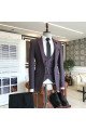 Fashion Dark Purple Peaked Collar Double Breasted Men Suits