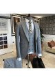 Fashion Black Small Plaid Peaked Collar One Button Bespoke Men Suits