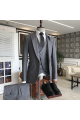 Frederic Dark Gray 3-Pieces Peaked Collar Best Fitted Men Suits