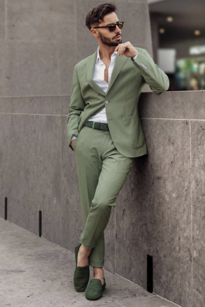 Lime Green Stylish Best Fitted Bespoke Men Suits for Prom