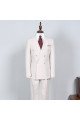 Milo Simple White Peaked Collar Double Breasted Bespoke Men Suit