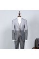 Nathan Latest Gray 3 Pieces Notch Collar Best Fitted Suit For Business