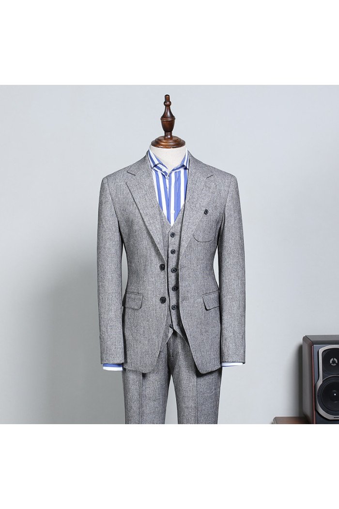 Nick Official Gray Best Fitted Bespoke Men Suit