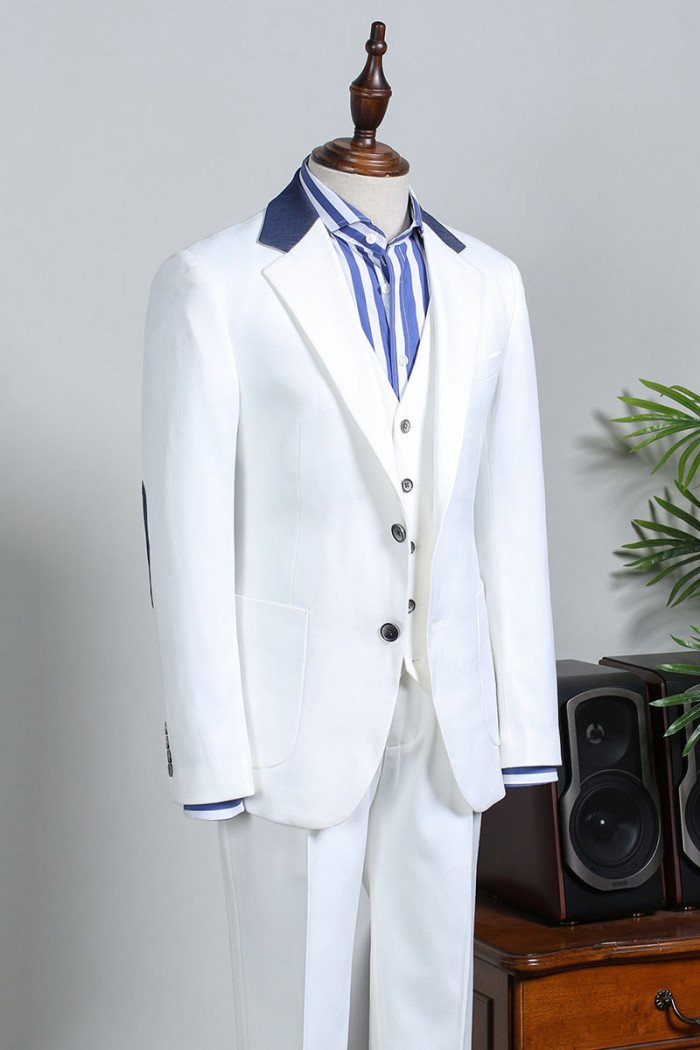 Osmond Official White 3 Pieces Best Fitted Bespoke Men Suit