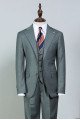 Otto Modern Dark Gray Small Plaid 3 Pieces Best Fitted Men Suit