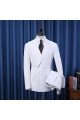 Pete Popular White Striped Double Breasted Official Men Suit