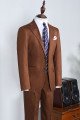 Richard Stylish Caramel Two Pieces Peaked Collar Best Fitted Men Suit