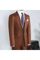 Richard Stylish Caramel Two Pieces Peaked Collar Best Fitted Men Suit