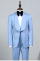 Rock Cool Sky Blue Bespoke Wedding Suit For Wedding