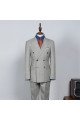 Roy Latest Gray Plaid Double Breasted Bespoke Men Suit