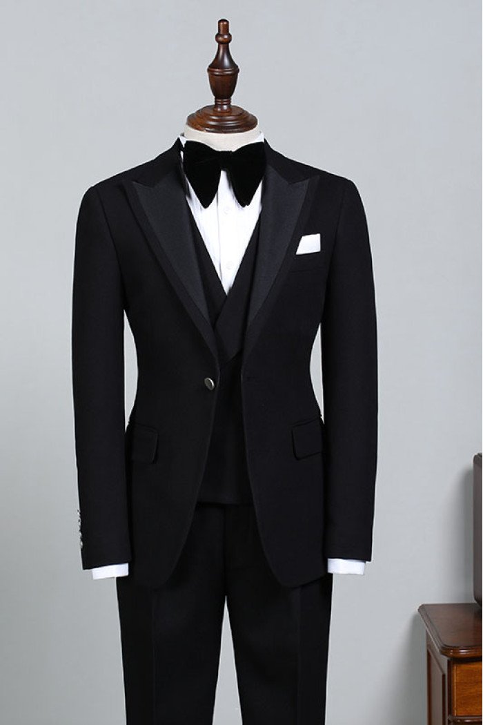 Franklin Official 3 Pieces Peaked Collar Best Fitted Bespoke Men Suit