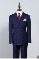 Howar Unique Navy Blue Striped Double Breasted Best Fitted  Men Suit