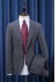 Hogan Elegant Dark Gray Plaid Notch Collar Best Fitted Bespoke Men Suit For Business