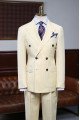 Payne New Arrival Yellow Striped Double Breasted  Suit For Prom