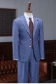 Ahern Blue 2-Pieces Notch Collar Best Fitted Bespoke Men Suit