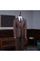 Alger New Arrival Coffee Striped One Button Best Fitted Bespoke Suit