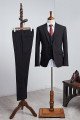 Boris Modern All Black Three Pieces Notch Collar Best Fitted Men Suit