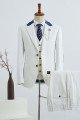 Bowen Simple White Three Pieces Best Fitted Men Suit